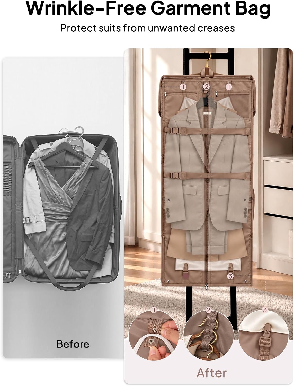 Convertible Garment Duffel Bag for Travel, Hanging Suit Bag - Image 2