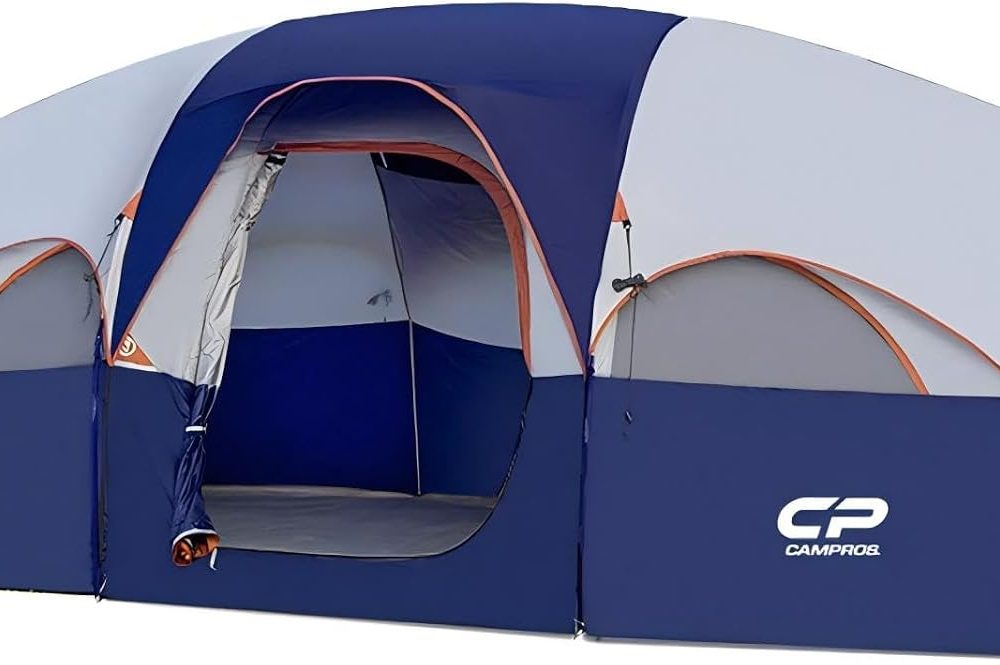 CAMPROS CP 8 Person Camping Tent, Room Divider, Rainfly, Weather Resistant