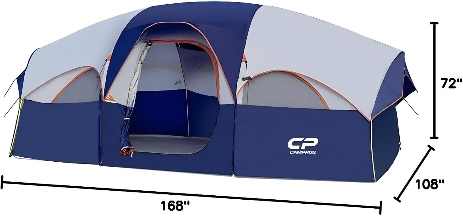 CAMPROS CP 8 Person Camping Tent, Room Divider, Rainfly, Weather Resistant - Image 7