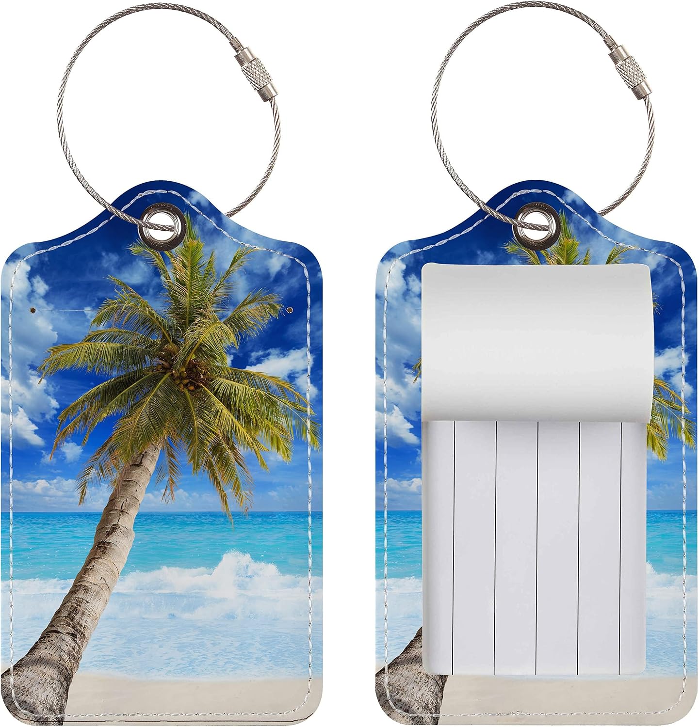 2 Pack Cute PU Leather Luggage Tags for Suitcases,Travel Essentials - Image 2